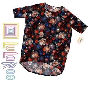 NWT LULAROE Irma Fireworks tee sZ small
